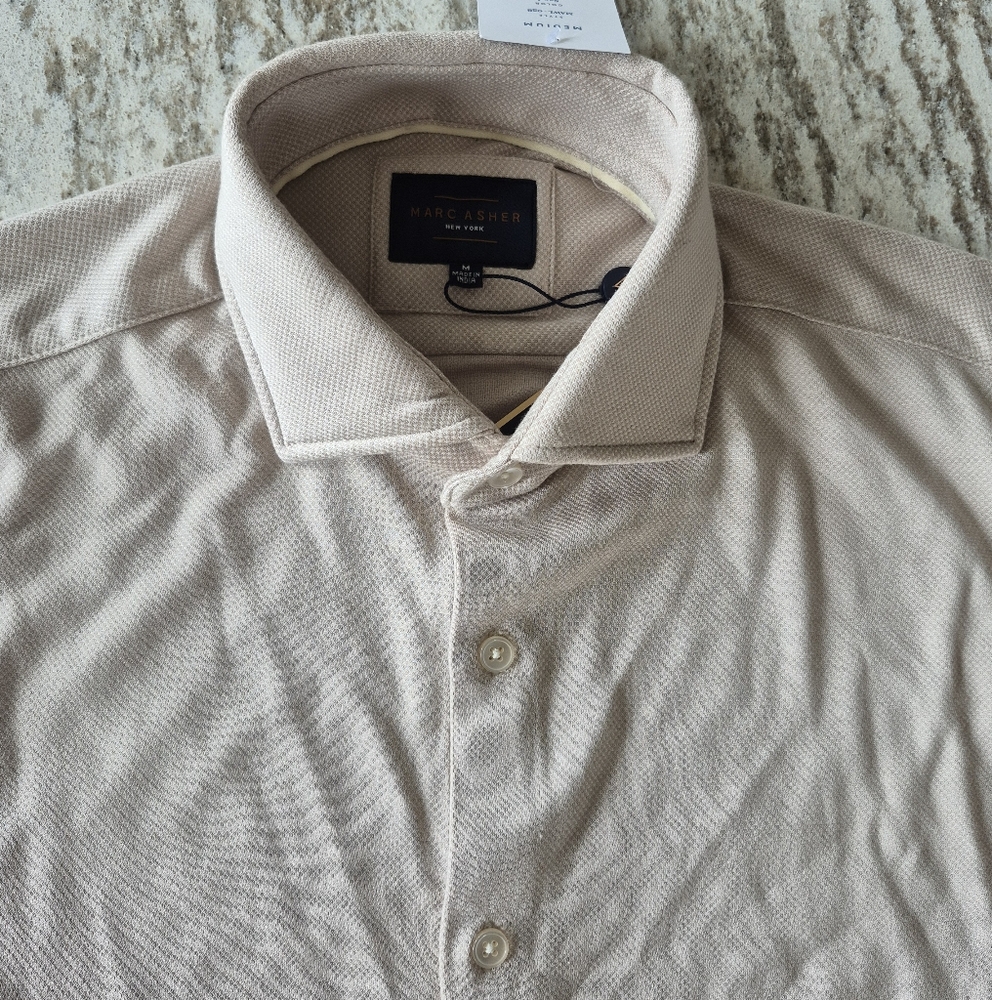 Marc Asher Men's Long Sleeve Knit Shirt Size Medium NEW